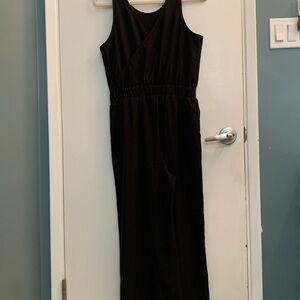 Calia By Carrie Underwood Black Overlap Wide Leg Jumpsuit Sz S